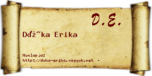 Dóka Erika névjegykártya